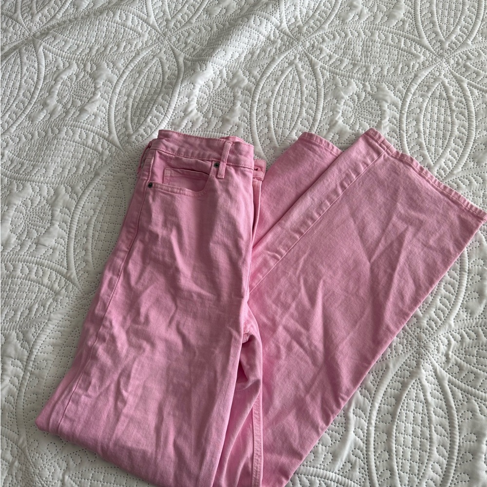 Old Navy Pink wide-Leg Jeans 8 TALL